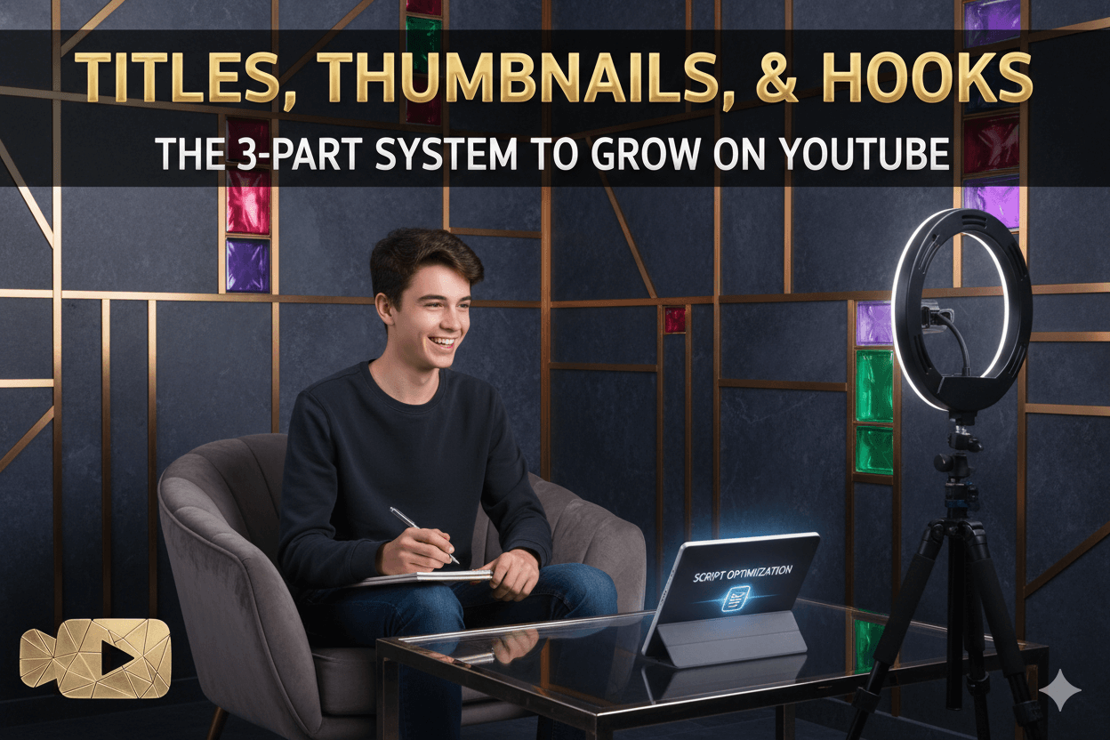 Titles, Thumbnails, & Hooks: The 3-Part System to Grow on YouTube
