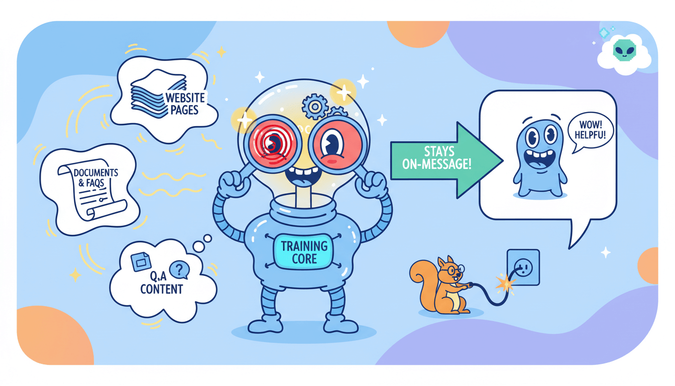 Un chatbot caprichoso, impulsado por contenido web, demuestra cómo un widget de chat de IA para un sitio web aprende y se mantiene en el mensaje