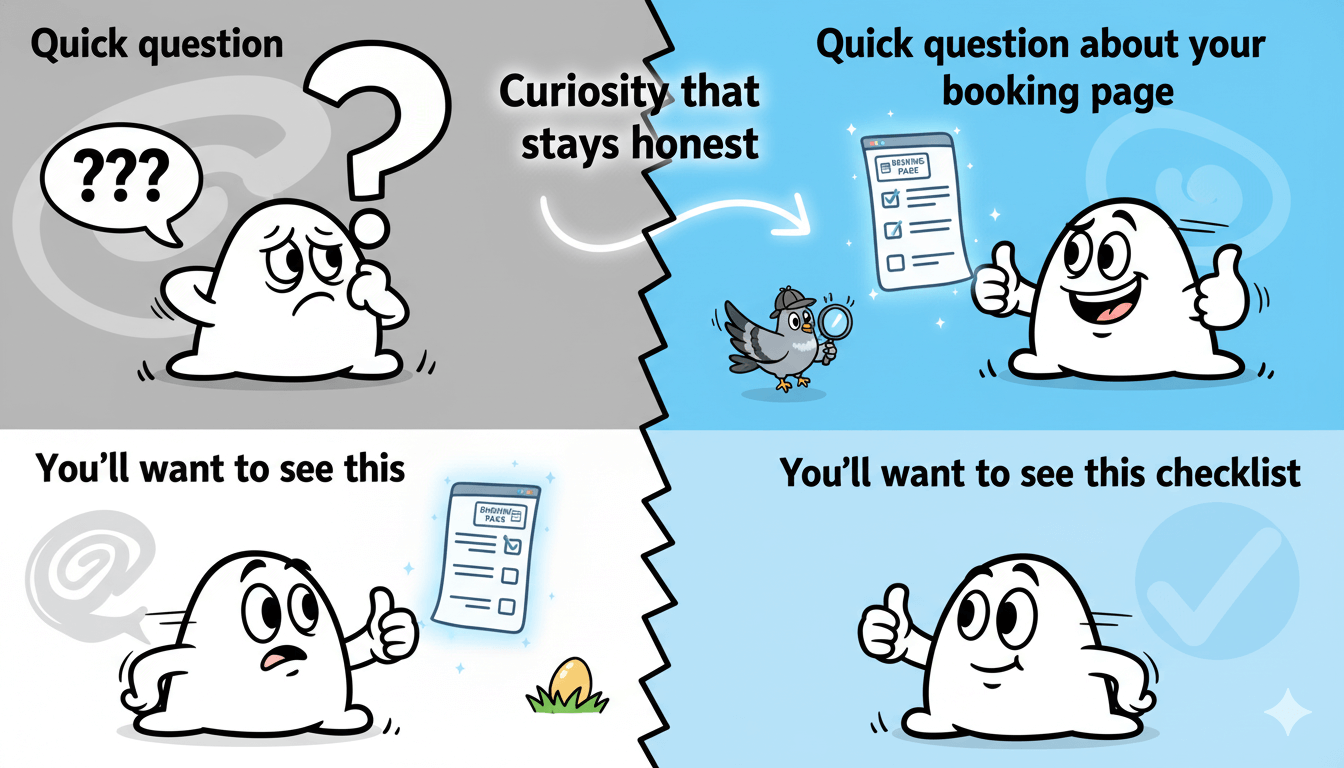 Dos paneles ilustran cómo la curiosidad honesta por los asuntos del correo mejora la claridad y el compromiso de los lectores