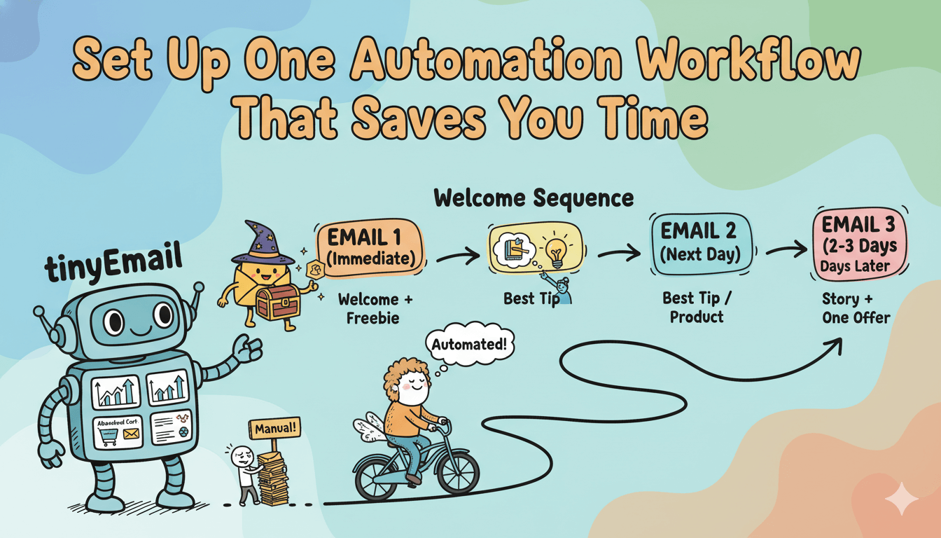 Una infografía de dibujos animados que ilustra un proceso de seis pasos para probar los correos antes de enviarlos, con una lista de verificación previa al envío.
